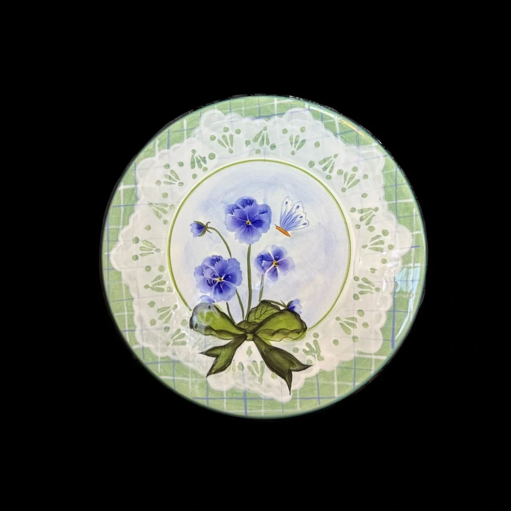 Vintage Floral Trivet 2003 Kathy Hatch Cottagecore